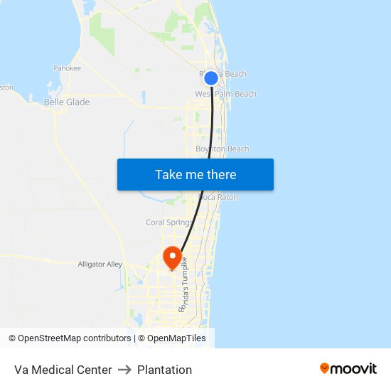 Va Medical Center to Plantation map