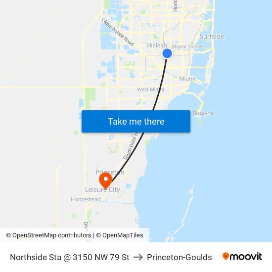 Northside Sta @ 3150 NW 79 St to Princeton-Goulds map