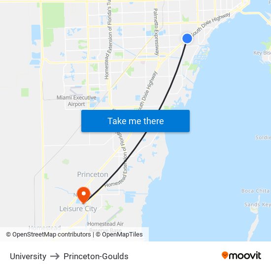 University to Princeton-Goulds map