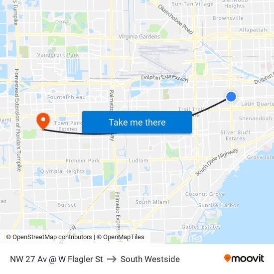 NW 27 Av @ W Flagler St to South Westside map