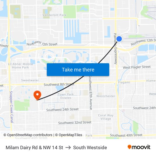 Milam Dairy Rd & NW 14 St to South Westside map