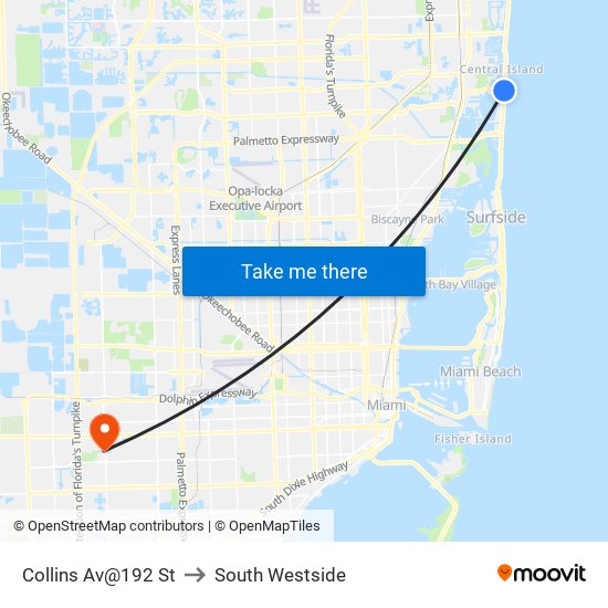 Collins Av@192 St to South Westside map