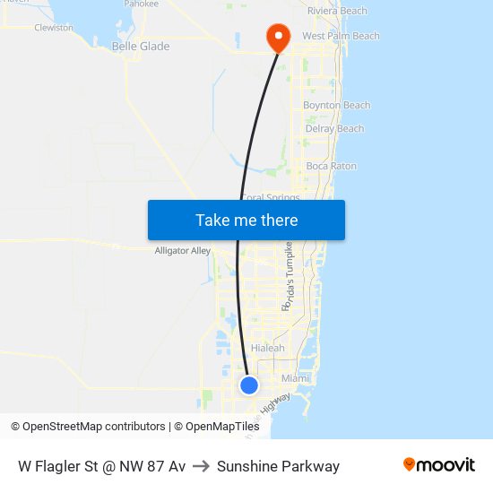 W Flagler St @ NW 87 Av to Sunshine Parkway map