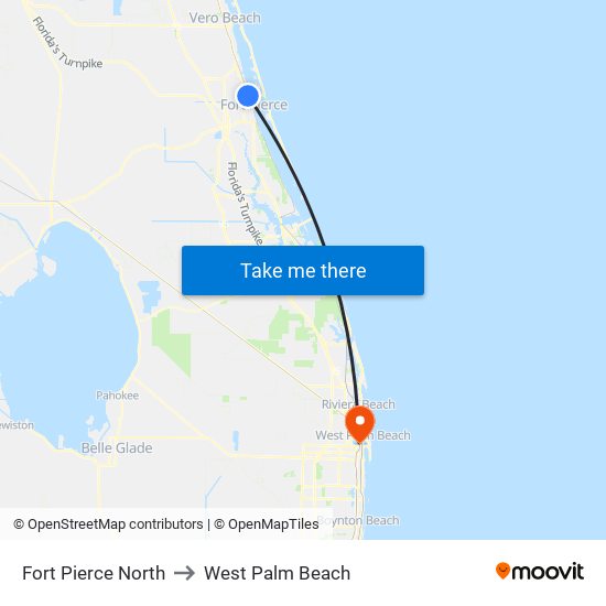 Fort Pierce North to West Palm Beach map