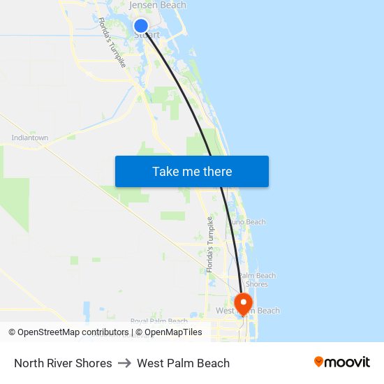 North River Shores to West Palm Beach map