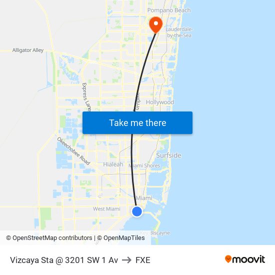 Vizcaya Sta @ 3201 SW 1 Av to FXE map