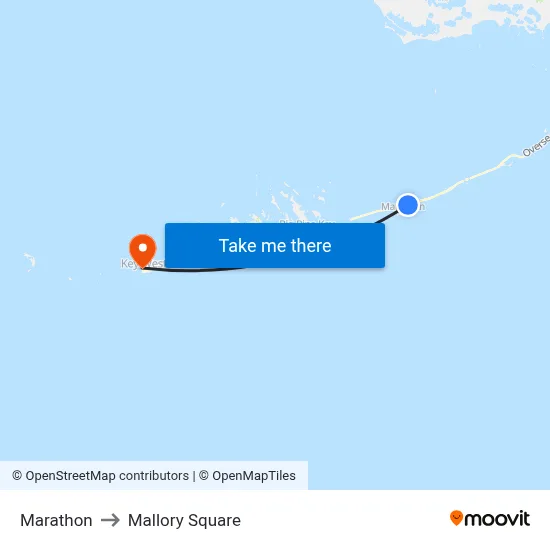 Marathon to Mallory Square map