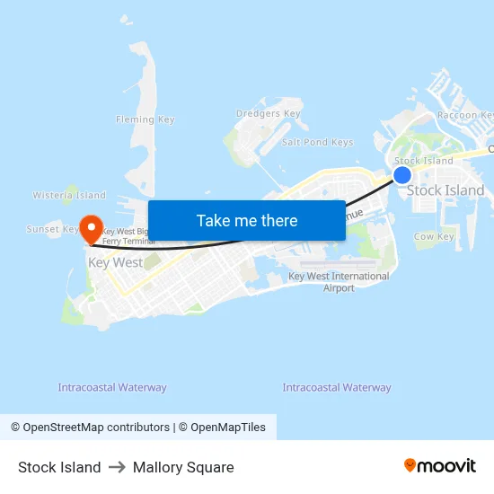 Stock Island to Mallory Square map