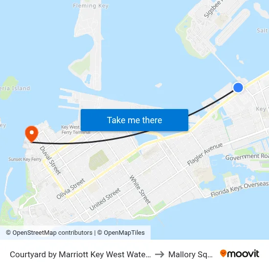 Courtyard by Marriott Key West Waterfront 2 to Mallory Square map
