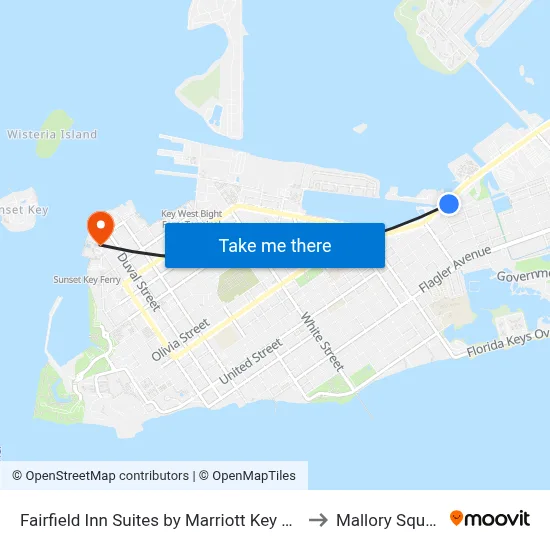 Fairfield Inn Suites by Marriott Key West to Mallory Square map
