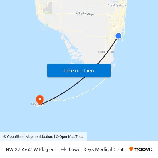 NW 27 Av @ W Flagler St to Lower Keys Medical Center map