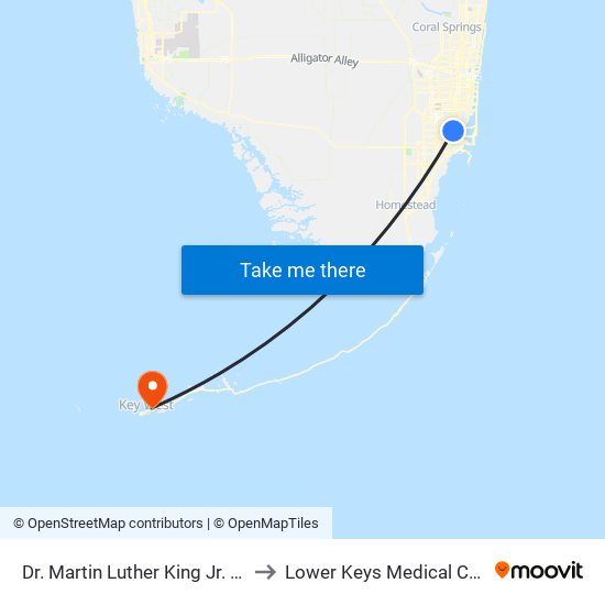 Dr. Martin Luther King Jr. Plaza to Lower Keys Medical Center map