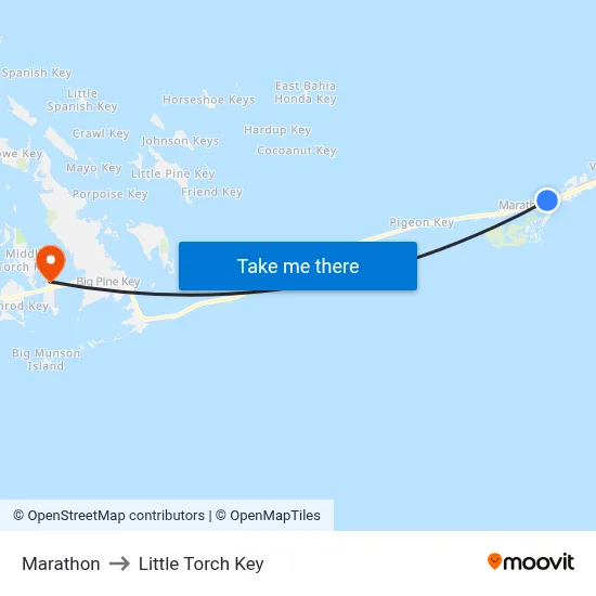 Marathon to Little Torch Key map