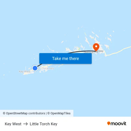 Key West to Little Torch Key map