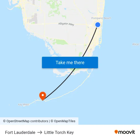 Fort Lauderdale to Little Torch Key map