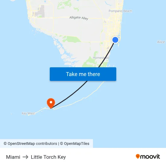 Miami to Little Torch Key map