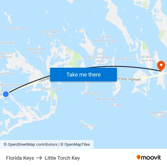 Florida Keys to Little Torch Key map
