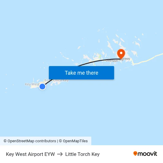 Key West Airport EYW to Little Torch Key map
