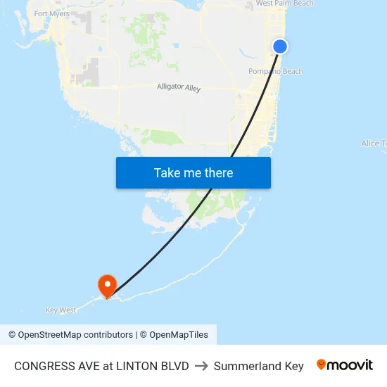 CONGRESS AVE at  LINTON BLVD to Summerland Key map