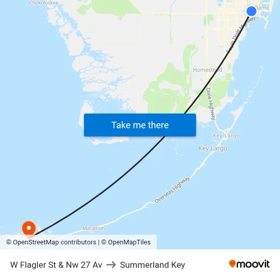 W Flagler St & Nw 27 Av to Summerland Key map