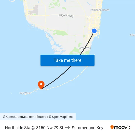 Northside Sta @ 3150 Nw 79 St to Summerland Key map