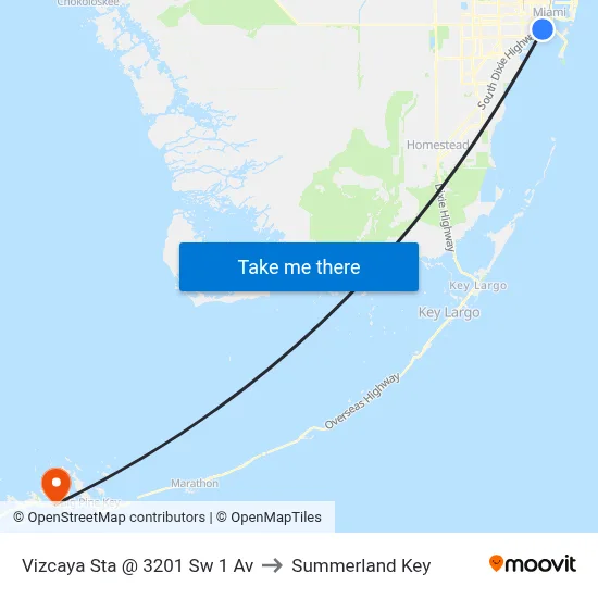 Vizcaya Sta @ 3201 Sw 1 Av to Summerland Key map