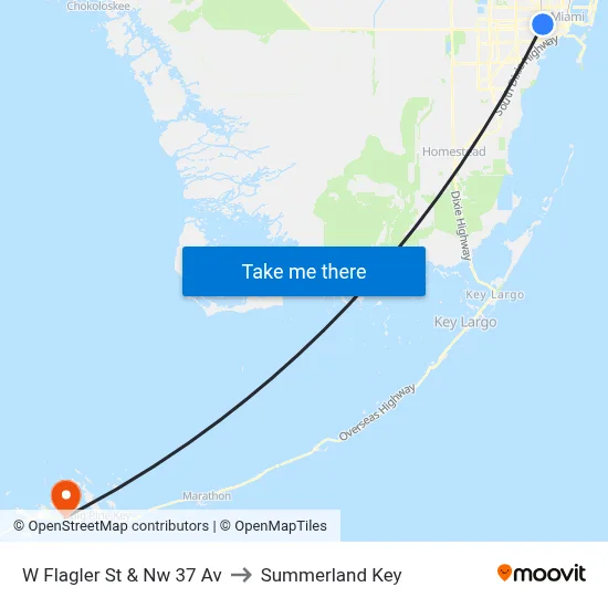 W Flagler St & Nw 37 Av to Summerland Key map