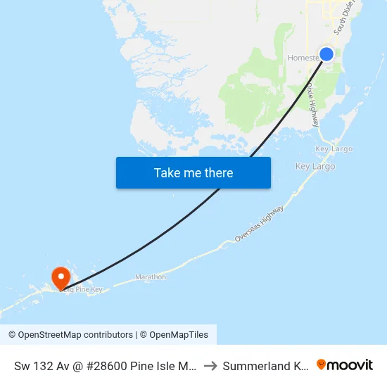 Sw 132 Av @ #28600 Pine Isle Mhp to Summerland Key map