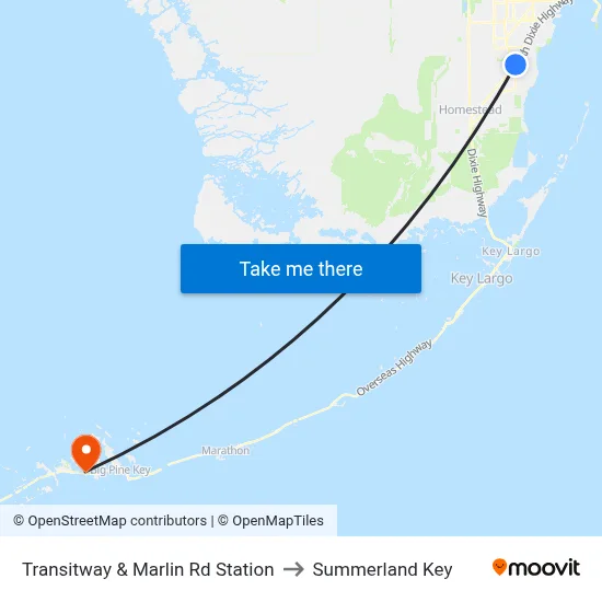 Transitway & Marlin Rd Station to Summerland Key map