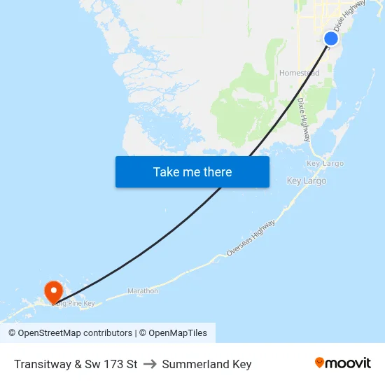 Transitway & Sw 173 St to Summerland Key map