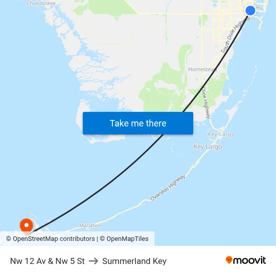 Nw 12 Av & Nw 5 St to Summerland Key map