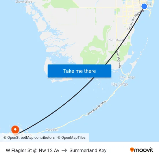 W Flagler St @ Nw 12 Av to Summerland Key map