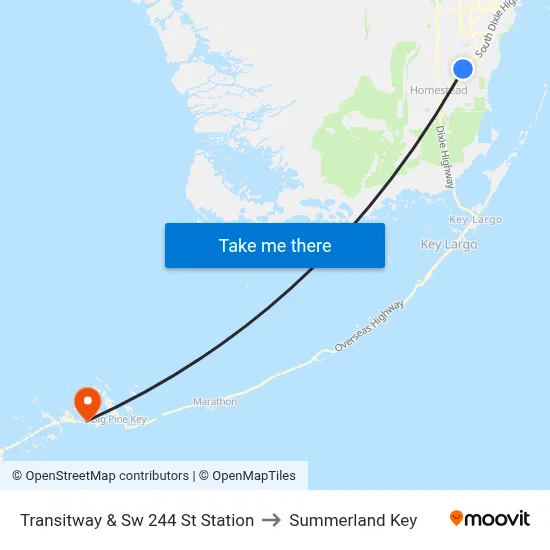 Transitway & Sw 244 St Station to Summerland Key map