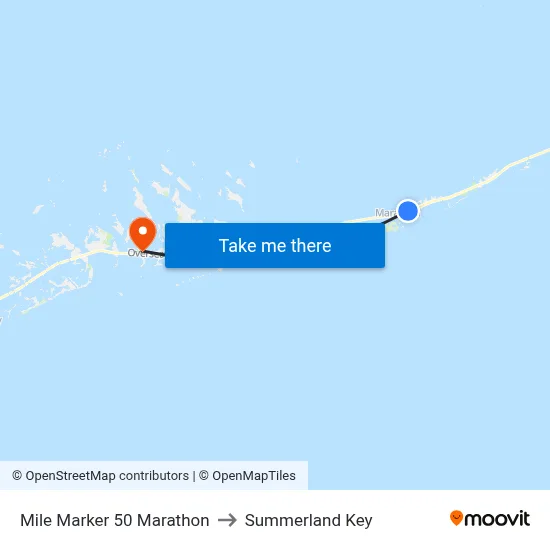 Mile Marker 50 Marathon to Summerland Key map