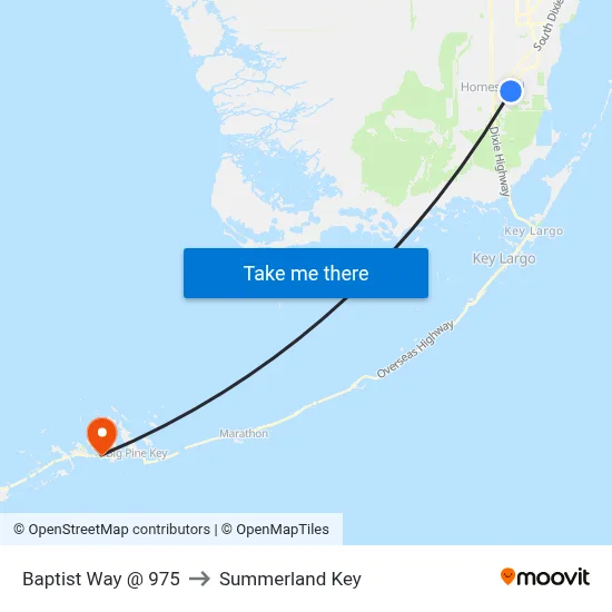 Baptist Way @ 975 to Summerland Key map