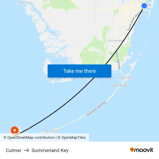 Culmer to Summerland Key map