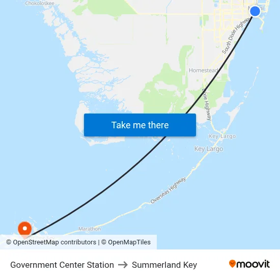Government Center Station to Summerland Key map