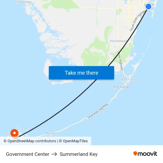 Government Center to Summerland Key map