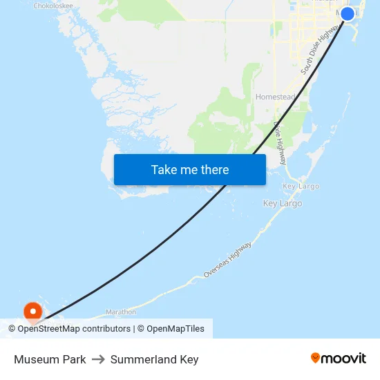 Museum Park to Summerland Key map
