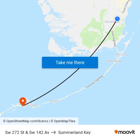Sw 272 St & Sw 142 Av to Summerland Key map
