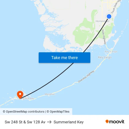Sw 248 St & Sw 128 Av to Summerland Key map