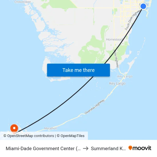 Miami-Dade Government Center (W) to Summerland Key map