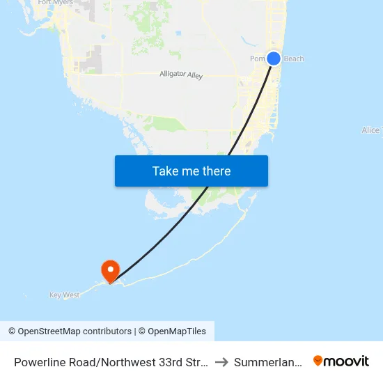 Powerline Road/Northwest 33rd Street South to Summerland Key map