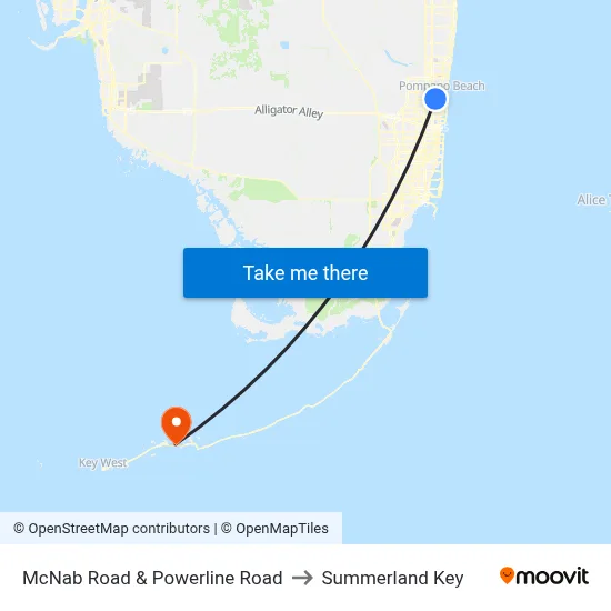 McNab Road & Powerline Road to Summerland Key map