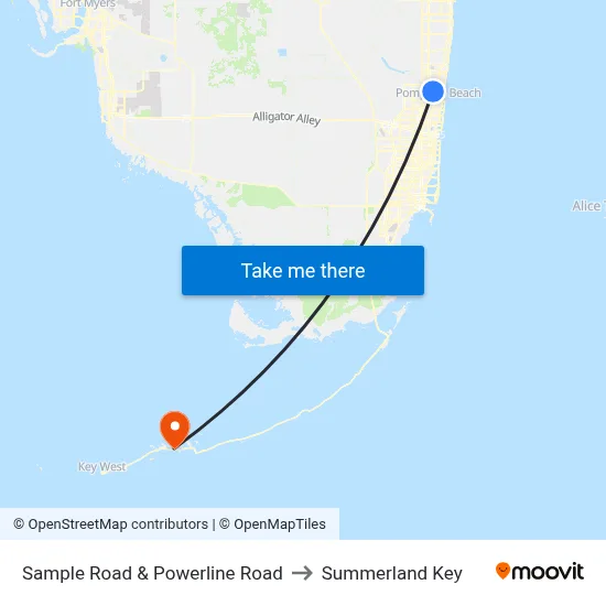 Sample Road & Powerline Road to Summerland Key map