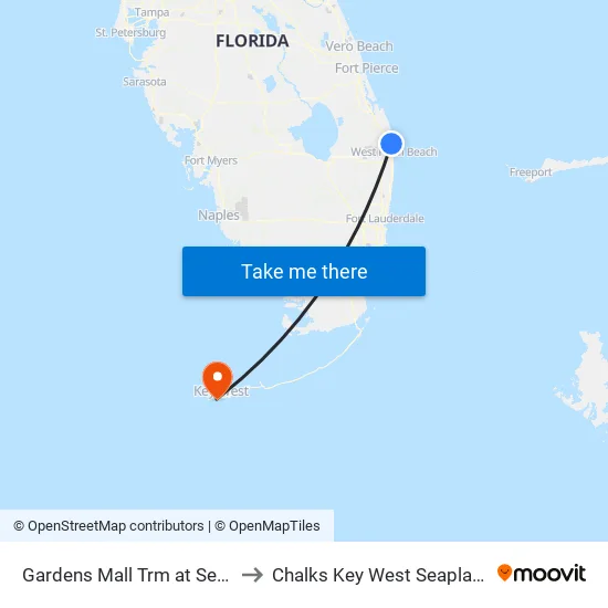GARDENS MALL TRM at SEARS TRM to Chalks Key West Seaplane Base map