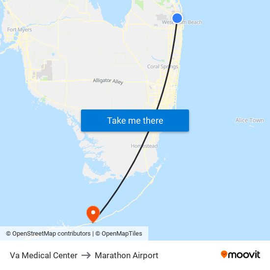 Va Medical Center to Marathon Airport map