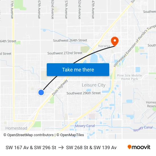 SW 167 Av & SW 296 St to SW 268 St & SW 139 Av map