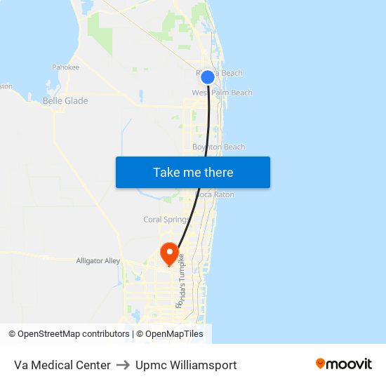 Va Medical Center to Upmc Williamsport map