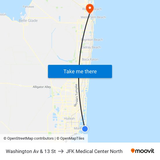 Washington Av & 13 St to JFK Medical Center North map